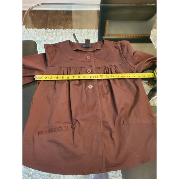 New Additions Women Brown Cotton Long Sleeve Buttons Front Jacket Blazer Size S - Picture 11 of 12